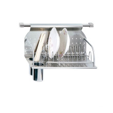 Steel Wall Mounted Hanging Dish Drying Rack With Chopsticks Holder